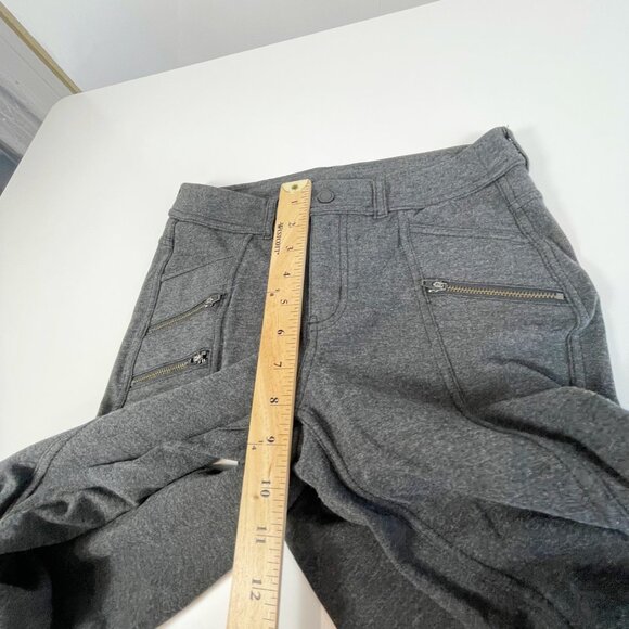Athleta Ponte Moto Skinny Pant Leggings Heather Gray Sz 2 Womens Zip Pockets - Picture 9 of 10